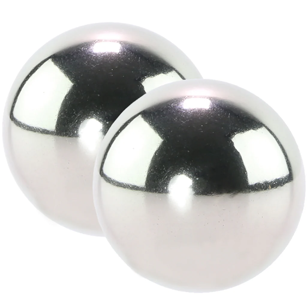 Metallic Weighted Steel Orgasm Balls in Silver - Image 3